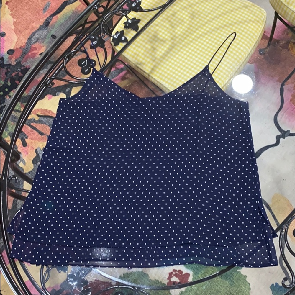 Navy and White Polka Dot Camisole!